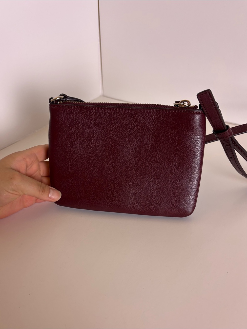 Kate Spade New York Greene Street Karlee Leather Crossbody Cherrywood Burgundy - Picture 6 of 13
